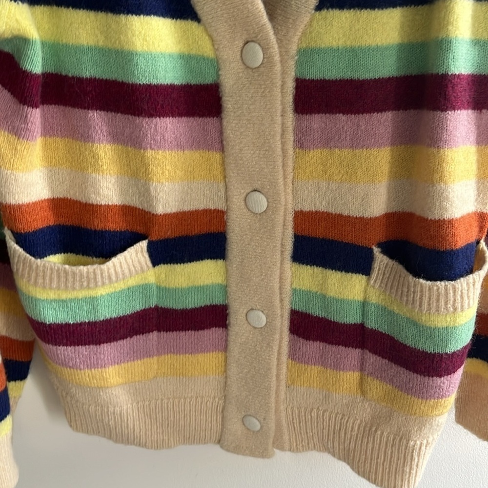 Free People x Found Multi-Stripe Cardigan Sweater Size Medium NWT - Picture 7 of 14
